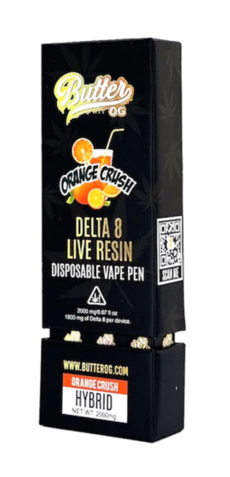 Butter OG Delta 8 Live Resin Disposable Vape 2G – Orange Crush (Sativa)