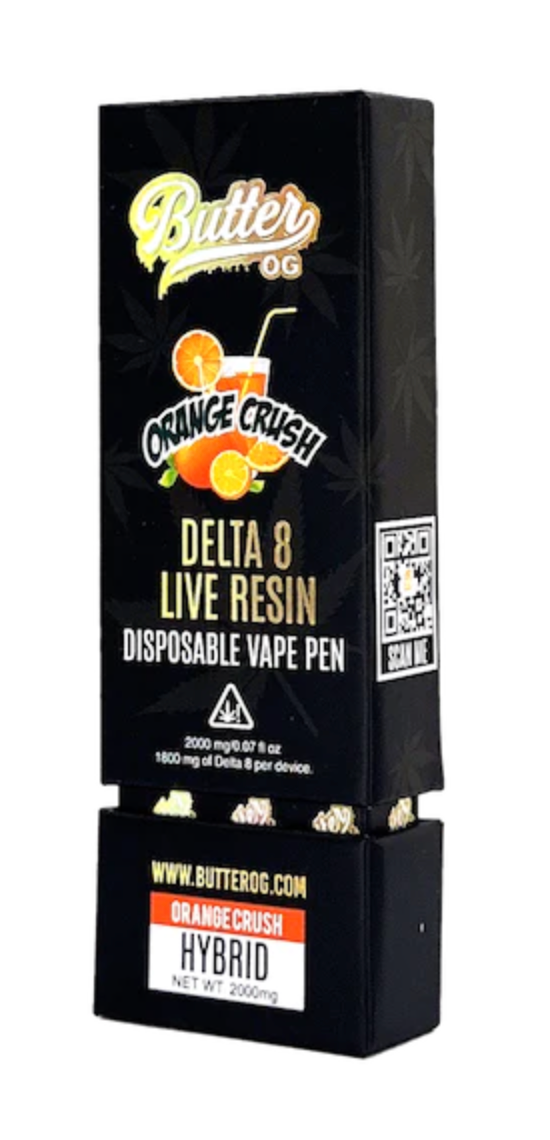 Butter OG Delta 8 Live Resin Disposable Vape 2G – Orange Crush (Sativa)