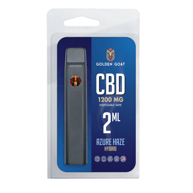 Golden Goat CBD Rechargeable Vape Device 1200MG, Azure Haze (Hybrid)