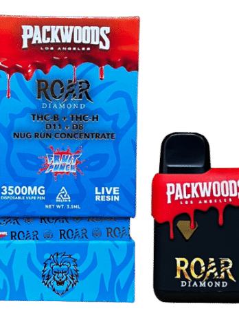 Roar x Packwoods Nug Run Concentrate 3500MG LIVE RESIN THC-B + THC-H, D11 +D8 – Fruit Punch