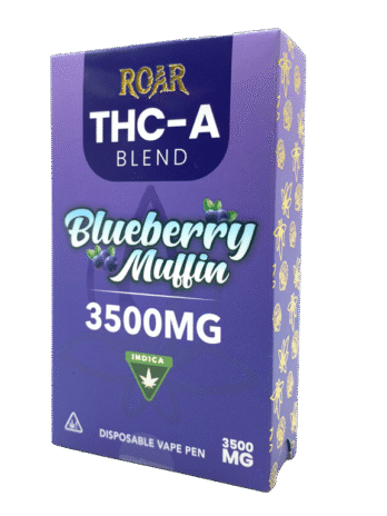 Roar THC-A Blend Disposable Vape 3500MG – Blueberry Muffin (Indica)