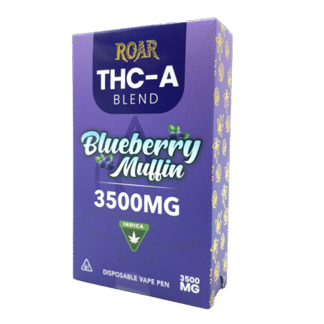 Roar THC-A Blend Disposable Vape 3500MG – Blueberry Muffin (Indica)