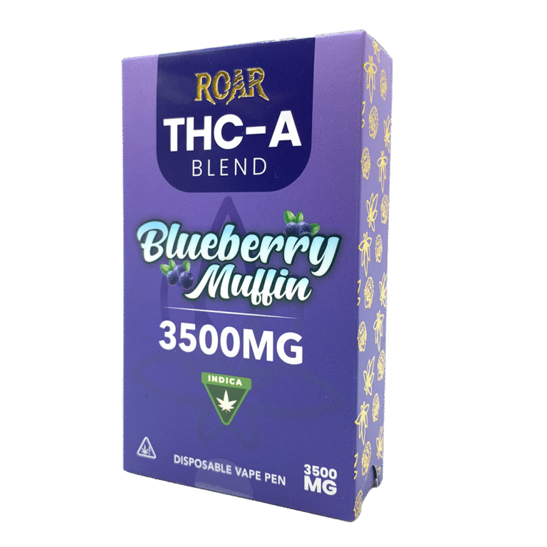 Roar THC-A Blend Disposable Vape 3500MG – Blueberry Muffin (Indica)