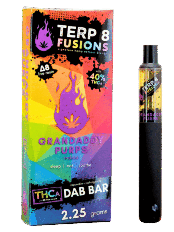 Grandaddy Purps 2.25g THCA + D8 Live Resin Disposable Dab Bar | Terp 8