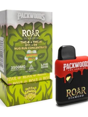 Roar x Packwoods Nug Run Concentrate 3500MG LIVE RESIN THC-B + THC-H, D11 +D8 – Hawaiin Haze