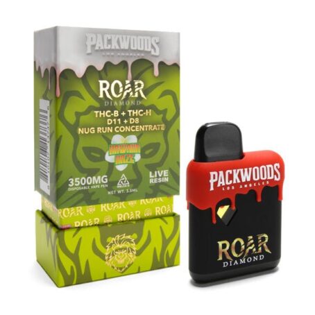 Roar x Packwoods Nug Run Concentrate 3500MG LIVE RESIN THC-B + THC-H, D11 +D8 – Hawaiin Haze