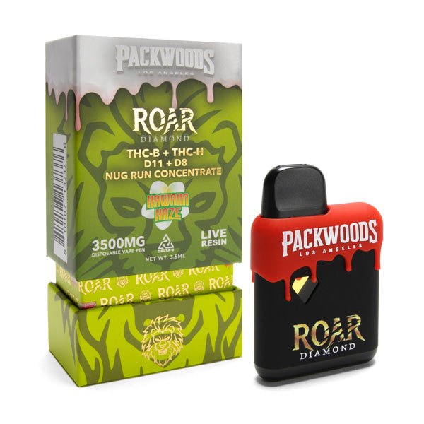 Roar x Packwoods Nug Run Concentrate 3500MG LIVE RESIN THC-B + THC-H, D11 +D8 – Hawaiin Haze