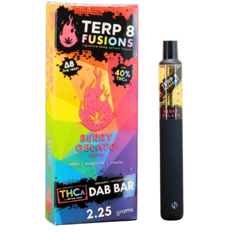Berry Gelato 2.25g THCA + D8 Live Resin Disposable Dab Bar | Terp 8