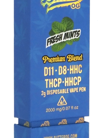 Butter OG Premium Blend D11, D8, HHC, THCP, HHCP 2g Disposable Vape – Fresh Mints (Sativa)