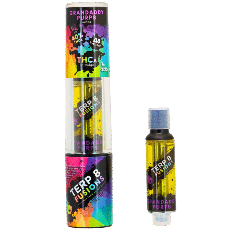 Grandaddy Purps 2.25g THCA + D8 Live Resin Cartridge | Terp 8