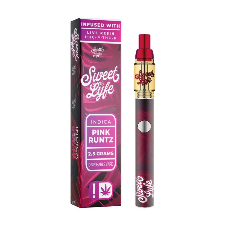Sweet Life 2.5ml Disposable Vape Pen Infused with Live Resin HHC-P+THC-P – Pink Runtz – Indica