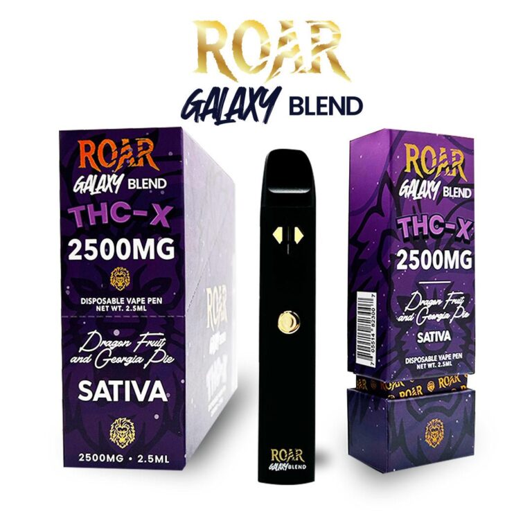 Roar Galaxy Blend THC-X Disposable Vape 2500MG – Dragon Fruit & Georgia Pie (Sativa)